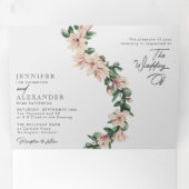 Invitation Trois Volets Blush Floral Eucalyptus Mariage tout en un (Intérieur en premier)