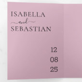 Invitation Trois Volets Blush Pink Wedding set kindly reply (Intérieur en premier)