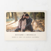 Invitation Trois Volets Boho Antlers Terracotta Floral QR Code Mariage (Page de couverture)