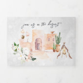Invitation Trois Volets Boho Desert Cactus | Mariage illustré (Page de couverture)