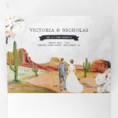 Invitation Trois Volets Boho Desert Cactus | Mariage illustré (Intérieur en premier)