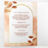 Invitation Trois Volets Boho Earthy Terracotta Feuilles Arc 3 en 1 Mariage (Intérieur en premier)