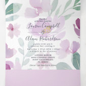 Invitation Trois Volets Boho Floral Mariage (Intérieur au milieu)
