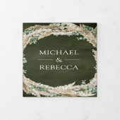 Invitation Trois Volets Boho Pampas Eucalyptus Wreath Sage Mariage vert (Protection)