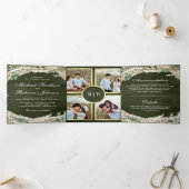 Invitation Trois Volets Boho Pampas Eucalyptus Wreath Sage Mariage vert (Intérieur)
