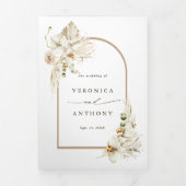 Invitation Trois Volets Boho Pampas Orchidée en herbe Mariage floral Photo (Page de couverture)