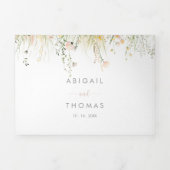 Invitation Trois Volets Boho verdoyant Fleur sauvage Le Mariage de (Page de couverture)