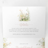 Invitation Trois Volets Boho verdoyant Fleur sauvage Le Mariage de (Intérieur en premier)