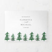 Invitation Trois Volets Bois de printemps de la forêt verte Mariage (Page de couverture)