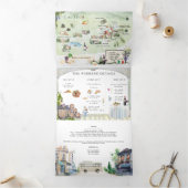 Invitation Trois Volets Borgo Corsignano | Mariage illustré (Intérieur)