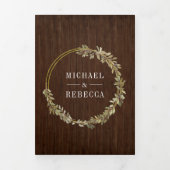 Invitation Trois Volets Botanique rustique Branche d'olivier Grange Mariag (Page de couverture)