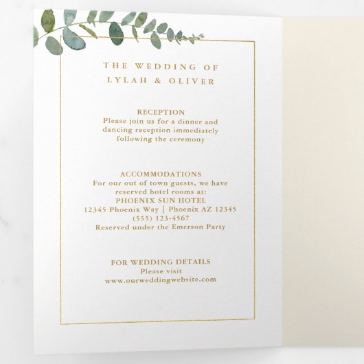 Invitation Trois Volets Bouquet d'automne sauvage | MARIAGE (Intérieur en premier)