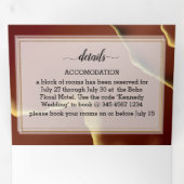 Invitation Trois Volets Bourgogne Or 🌿 Élégant Mariage Abstrait épais (Intérieur en premier)