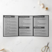 Invitation Trois Volets Brochure de salon Fille Parties scintillant Argent (Intérieur)