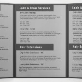 Invitation Trois Volets Brochure de salon Fille Parties scintillant Argent (Intérieur au milieu)