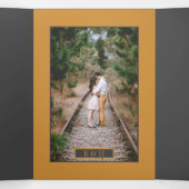 Invitation Trois Volets Bubbles de champagne gris foncé, Suite Mariage (Intérieur au milieu)