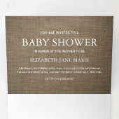 Invitation Trois Volets Burlap Mason Jar, Suite Baby shower (Intérieur en premier)