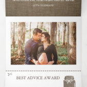 Invitation Trois Volets Burlap Mason Jar, Suite Baby shower (Intérieur au milieu)