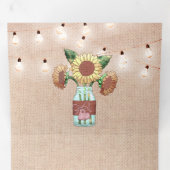Invitation Trois Volets Burlap Sunflower Mason Jar String Mariage (Intérieur en premier)