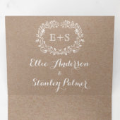 Invitation Trois Volets Cadre floral blanc avec mariage des initiales (Intérieur en premier)