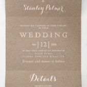 Invitation Trois Volets Cadre floral blanc avec mariage des initiales (Intérieur au milieu)