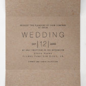 Invitation Trois Volets Cadre noir, initiales monogramme mariage papier kr (Intérieur au milieu)