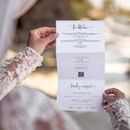 Invitation Trois Volets Calligraphie lunaire Mariage élégant