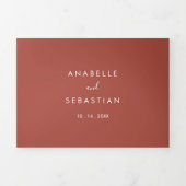 Invitation Trois Volets Calligraphie Mariage floral gracieux (Page de couverture)