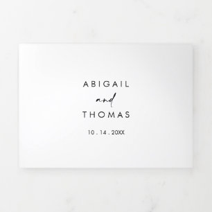 Invitation Trois Volets Calligraphie Moderne Mariage élégant
