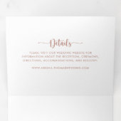 Invitation Trois Volets Calligraphie Terracotta Mariage (Intérieur en premier)