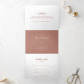 Invitation Trois Volets Calligraphie Terracotta Mariage (Intérieur)