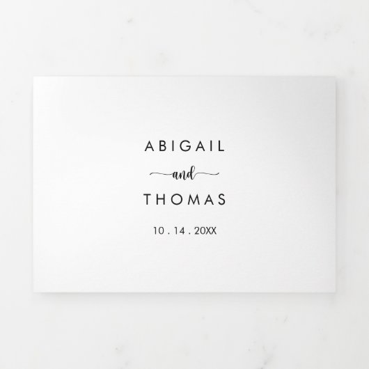 Invitation Trois Volets Calligraphie Tripli Lettre pliée Le Mariage de (Page de couverture)