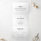 Invitation Trois Volets Calligraphie Tripli Lettre pliée Le Mariage de (Intérieur)