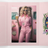 Invitation Trois Volets Camp Bride Bachelorette Weekend Photo et QR Code (Intérieur au milieu)