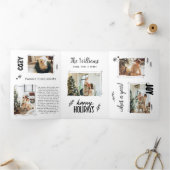 Invitation Trois Volets Carte de vacances Collage photo de Noël unique (Intérieur)