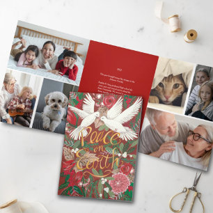 Invitation Trois Volets Carte de vacances de Noël Doses Peace on Earth