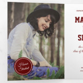 Invitation Trois Volets Cercles Maroon 5-Photo Graduation (Intérieur en premier)