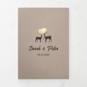 Invitation Trois Volets Cerf Amour Rustique Automne Hiver Code QR Mariage (Page de couverture)