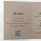 Invitation Trois Volets Cerf Amour Rustique Automne Hiver Code QR Mariage (Intérieur en premier)
