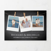 Invitation Trois Volets Chalkboard Phare Voilier Mariage nautique (Page de couverture)