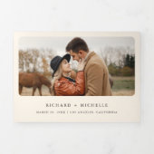 Invitation Trois Volets Chapeau Floral de Cowboy Occidental Rustique Code (Page de couverture)