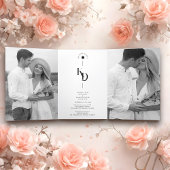 Invitation Trois Volets Charming Elegant Minimalist Black & White Wedding