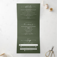 Chasseur minimal simple Mariage budget vert foncé