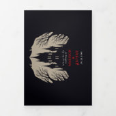 Invitation Trois Volets Château gothique Floral Halloween Mariage (Page de couverture)