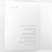 Invitation Trois Volets Chelsea Sage Vert Mariage moderne (Intérieur en premier)