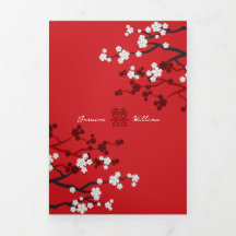 Cherry Blossoms Photo Mariage chinois bilingue