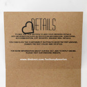 Invitation Trois Volets Chic Heart, Kraft Effet Mariage Suite (Intérieur en premier)