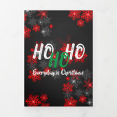 Invitation Trois Volets Chic Ho Red Burgundy Snowflakes Noël Nouvel An (Page de couverture)