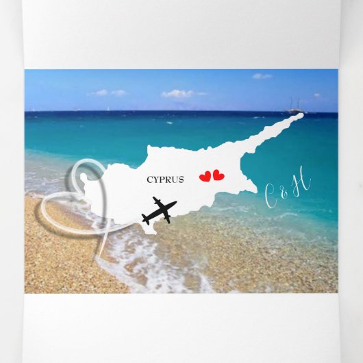 Invitation Trois Volets Chypre Mariage Destination Mariage (Intérieur au milieu)