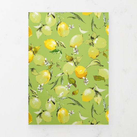 Invitation Trois Volets citrons aquarelle 22 (Page de couverture)